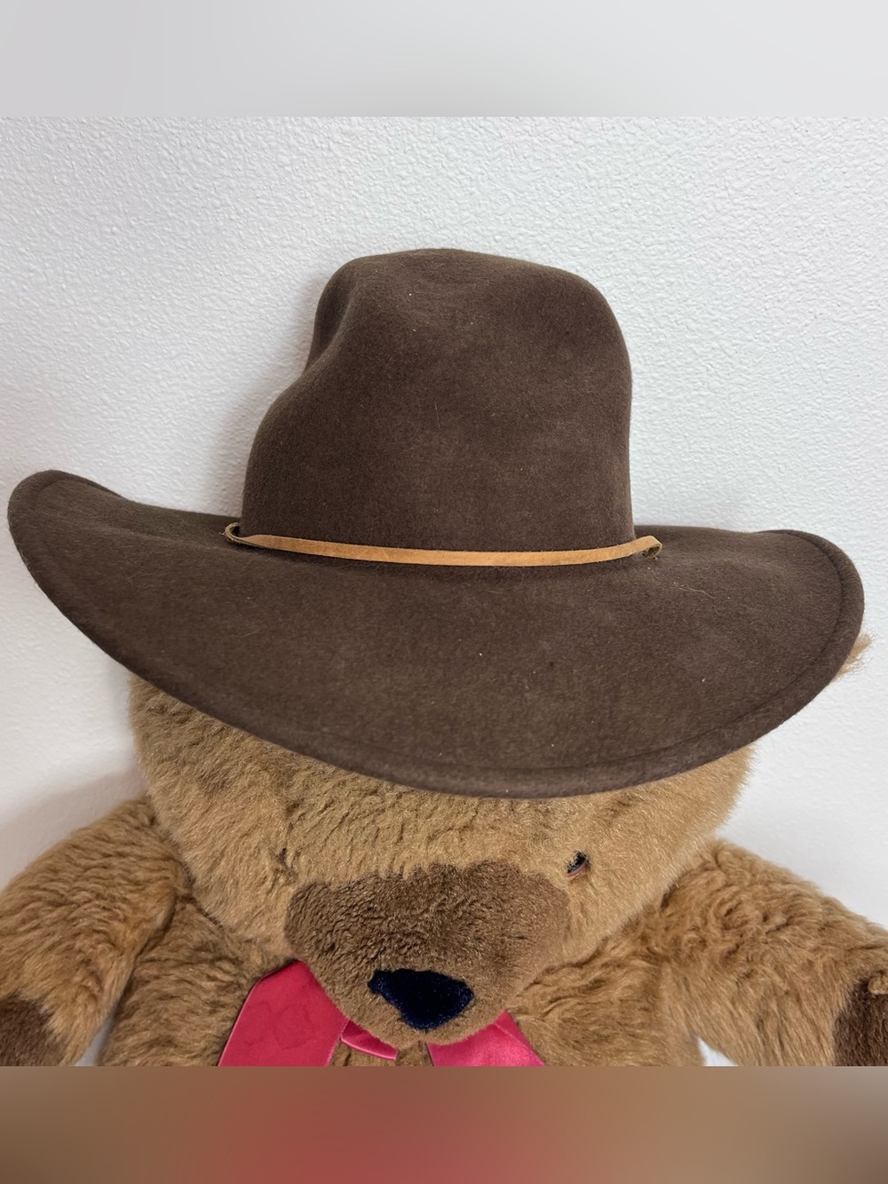 Brixton Wool Wide‎ Brim Hat Brown Felt Cowboy Fedora Tiller Chin Strap 7 1/4 M